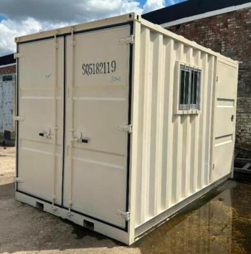 DESCRIPTION: 2023 12' OFFICE STYLE SHIPPING CONTAINER BRAND/MODEL: SQ5182119 INFORMATION: HAS SWING DOORS, MAIN DOOR, AND WINDOW RETAIL$: $6,200.00 QT