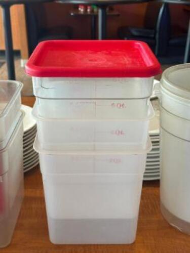 (3) - 8 QT. CONTAINERS WITH LIDS