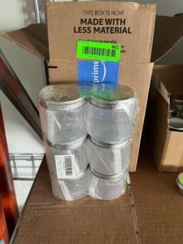 (24) - 6 OZ. PLASTIC JARS WITH TIN LIDS