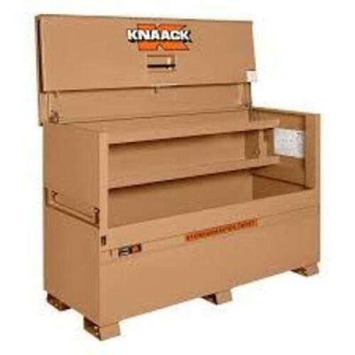 DESCRIPTION: (1) PIANO STYLE JOBSITE STORAGE BOX BRAND/MODEL: KNAACK #90 INFORMATION: BROWN SIZE: 72" X 30" X 49" RETAIL$: $1911.85 EA QTY: 1