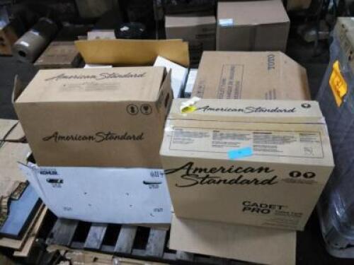 DESCRIPTION: (1) PALLET OF MISC TOILETS AND SUPPLIES BRAND/MODEL: AMERICAN STANDARD, TOTO, MANY MORE INFORMATION: MUST COME INSPECT QTY: 1