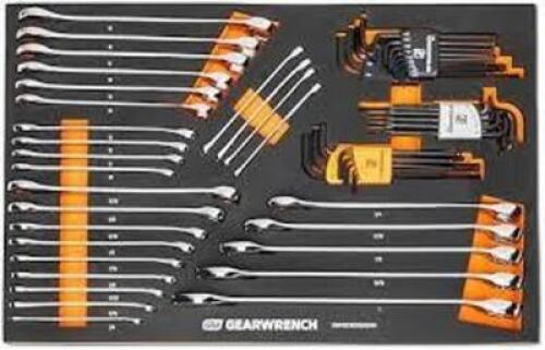 DESCRIPTION: (1) WRENCH AND HEX KEY SET BRAND/MODEL: GEARWRENCH #GWMSCWS6SAEMM INFORMATION: 59 PIECE, FOAM TRAY RETAIL$: $202.00 EA QTY: 1