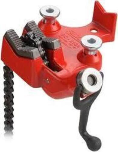 DESCRIPTION: (1) BENCH CHAIN VISE BRAND/MODEL: RIDGID #40205 INFORMATION: RED SIZE: 1/8" - 5" RETAIL$: $343.50 EA QTY: 1