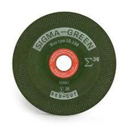 DESCRIPTION: (20) SIGMA GREEN GRINDING WHEEL BRAND/MODEL: REX CUT #730002 INFORMATION: GREEN SIZE: 4-1/2" X 5/8-11 RETAIL$: $180.72 TOTAL QTY: 20