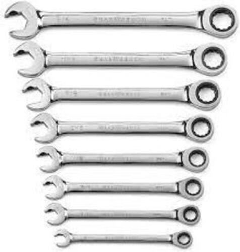 DESCRIPTION: (1) RATCHETING OPEN END WRENCH SET BRAND/MODEL: GEARWRENCH #85599 INFORMATION: 8 PIECES RETAIL$: $87.25 EA QTY: 1