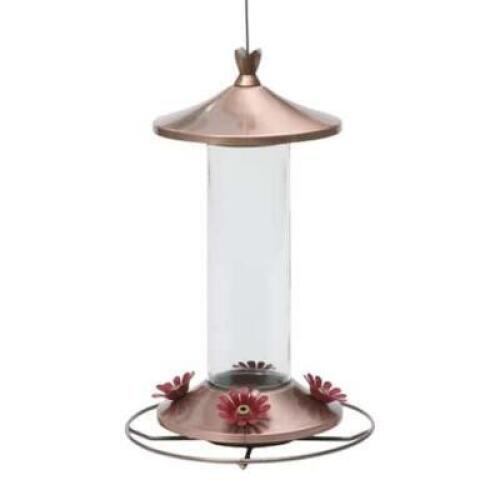 DESCRIPTION: (2) HUMMINGBIRD FEEDERS BRAND/MODEL: WILD WINGS INFORMATION: CLEAR, BROWN SIZE: 2.8 QUARTS RETAIL$: $23.99 EA QTY: 2