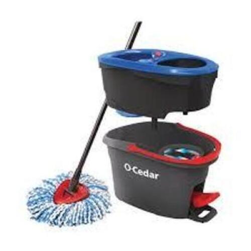 DESCRIPTION: (1) EASY WRING RINSE CLEAN MOP BUCKET BRAND/MODEL: O-CEDAR INFORMATION: BLUE AND BLACK RETAIL$: $51.95 EA QTY: 1