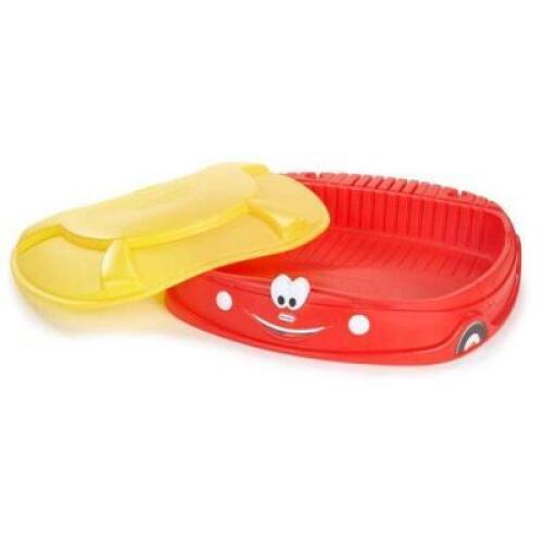 DESCRIPTION: (1) COZY COUPE SANDBOX BRAND/MODEL: LITTLE TIKES/638923M INFORMATION: RED & YELLOW/HOLDS: 350 LBS RETAIL$: $98.99 SIZE: 48"L X 50"W X 12"