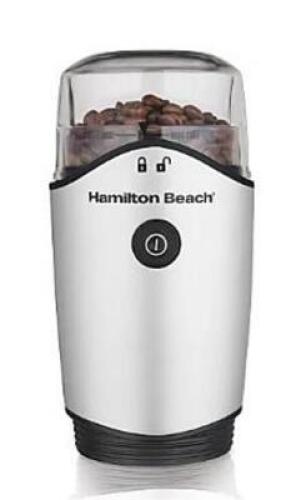 DESCRIPTION: (1) COFFEE GRINDER BRAND/MODEL: HAMILTON BEACH/80350R INFORMATION: REMOVABLE GRINDING CHAMBER/QUIETER THAN RETAIL$: $29.09 SIZE: 4.5"L X