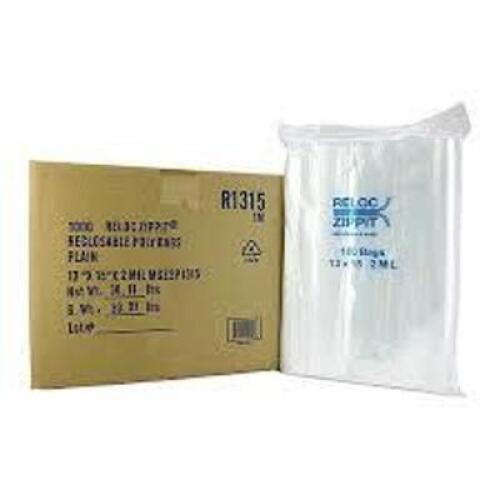 DESCRIPTION: (1) CASE OF (1000) RECLOSABLE ZIPPIT BAGS BRAND/MODEL: RELOC #R1315 INFORMATION: CLEAR SIZE: 13" X 15" X 2 MIL RETAIL$: $85.19 EA QTY: 1