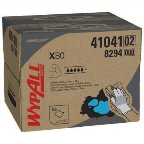 DESCRIPTION: (1) DISPENSER BOX OF DRY WIPES BRAND/MODEL: WYPALL #2VHT6 INFORMATION: X80, SUPER HEAVY ABSORBENCY SIZE: 160 SHEETS RETAIL$: $63.61 EA QT