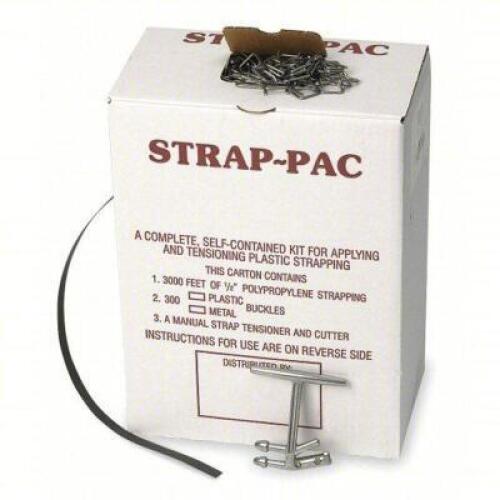 DESCRIPTION: (1) PLASTIC STRAPPING KITBRAND/MODEL: PART NUMBER #2CXL3INFORMATION: INCLUDES BUCKLES, STRAPPING, TENSIONERSIZE: FITS 1/2 IN STRAPRETAIL$: $77.76QTY: 1