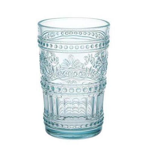 DESCRIPTION: (2) PACKS OF (4) CASSIE HIGHBALL GLASS SET BRAND/MODEL: THE PIONEER WOMAN/26338 INFORMATION: TURQUOISE RETAIL$: $18.99 PER PK OF 4 SIZE: