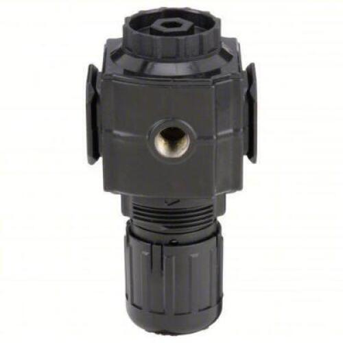 DESCRIPTION: (1) AIR REGULATOR BRAND/MODEL: SPEEDAIRE #4ZM20 INFORMATION: BLACK, ALUMINUM, 1/2 IN NPT, 220 CFM, 300 PSI MAX OP PRESSURE RETAIL$: $113.