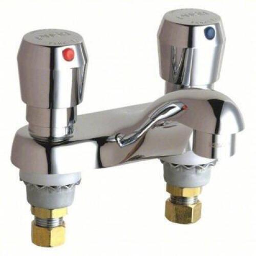 DESCRIPTION: (1) BATHROOM FAUCET BRAND/MODEL: CHICAGO FAUCETS #3TFJ1 SIZE: 802, Chrome Finish, Manual, 1 gpm Flow Rate RETAIL$: $400.00 EA QTY: 1