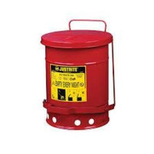 DESCRIPTION: (1) OILY WASTE CAN BRAND/MODEL: JUSTRITE #09100 SIZE: 6G RETAIL$: $126.00 EA QTY: 1