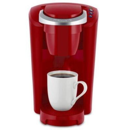 DESCRIPTION: (1) K-COMPACT K-CUP POD COFFEE MAKER BRAND/MODEL: KEURIG/5000196742 INFORMATION: RED/BREWS: 6,8,10 OZ RETAIL$: $67.00 SIZE: 15"L X 11.33"