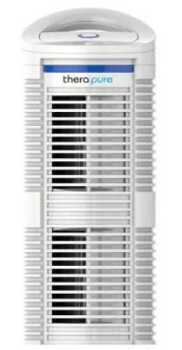 DESCRIPTION: (1) AIR PURIFIER BRAND/MODEL: THERAPURE/TPP220W INFORMATION: WHITE/UV GERMICIDAL LIGHT/COVERAGE AREA: 200 SQ-FT RETAIL$: $99.99 SIZE: 15.