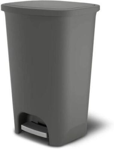 DESCRIPTION: (1) STEP CAN BRAND/MODEL: GLAD/GLD-74054 INFORMATION: MATTE GRAY/WITH BAG RING RETAIL$: $24.98 SIZE: 20 GAL QTY: 1