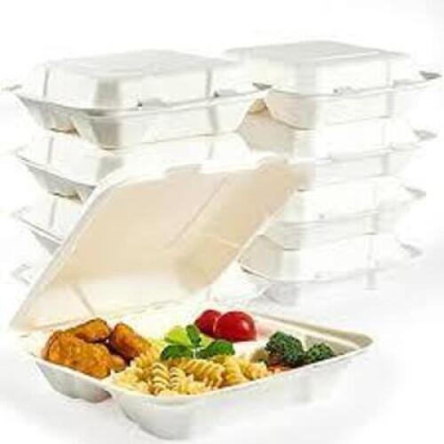 DESCRIPTION: (1) CASE OF (50) COMPOSTABLE 3 COMPARTMENT TAKE OUT FOOD CONTAINERBRAND/MODEL: OKUNA OUTPOSTRETAIL$: $69.00 EAQTY: 1