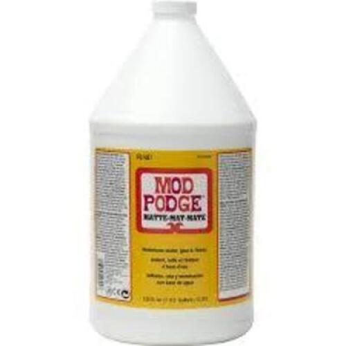 DESCRIPTION: (2) WATER BASED SEALER GLUE FINISH BRAND/MODEL: MOD PODGE INFORMATION: MATE SIZE: 1 GALLON RETAIL$: $37.45 EA QTY: 2