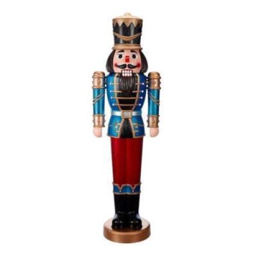 DESCRIPTION: (1) NUTCRACKER CHRISTMAS DECORATION BRAND/MODEL: HOLIDAY TIME/583636724 INFORMATION: BLUE/LIGHT UP RETAIL$: $68.00 SIZE: 21.63"L X 13.75"