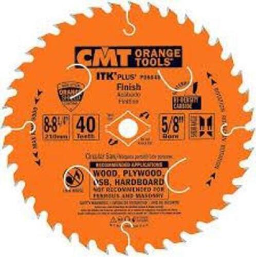 DESCRIPTION: (2) CIRCULAR SAW BLADE BRAND/MODEL: CMT ORANGE TOOLS SIZE: 8-8 1/4 RETAIL$: $37.00 EA QTY: 2