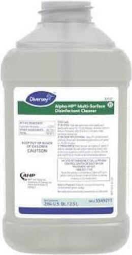 DESCRIPTION: (4) MULTI SURFACE DISINFECTANT CLEANER BRAND/MODEL: DIVERSEY ALPHA-HP SIZE: 2.5L RETAIL$: $65.00 EA QTY: 4