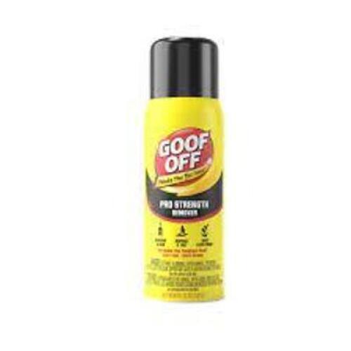 DESCRIPTION: (6) LATEX, PAINT, AND ADHESIVE REMOVER SPRAY BRAND/MODEL: GOOF OFF PROFESSIONAL STRENGTH #FG658 RETAIL$: $4.78 EA SIZE: 12 OZ QTY: 6