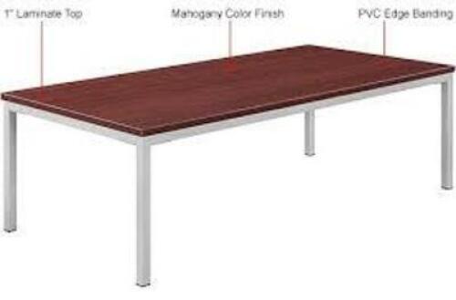 DESCRIPTION: (1) TABLE INFORMATION: WOOD STOP, STEEL FRAME SIZE: 29.5" X 59.5" X 28.5" RETAIL$: $179.99 EA QTY: 1