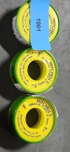 DESCRIPTION: (3) ROLLS CROCUS ABRASIVE CORD BRAND/MODEL: MITCHELL'S 66-C SIZE: 0.01" W 280 GRIT 50' RETAIL$: $233.22 QTY: 3