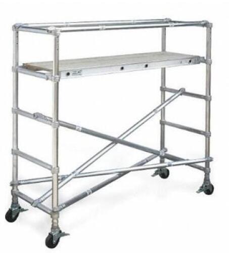 DESCRIPTION: (1) SCAFFOLD TOWER BRAND/MODEL: WERNER/4101 INFORMATION: SILVER/LOAD CAPACITY: 500 LBS RETAIL$: $1,596.29 SIZE: 7'6"H X 72"W X 29"D QTY: