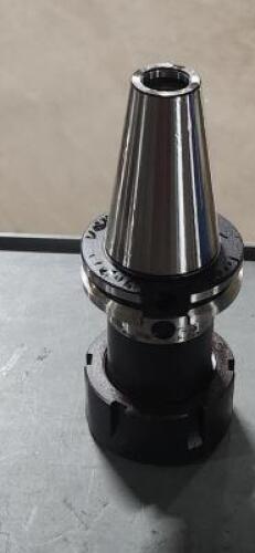 DESCRIPTION: (1) CAT40 TG100 COLLET CHUCK BRAND/MODEL: BISON 7-180-404 SIZE: 2-1/2" X 4 " ID RETAIL$: $350.00 QTY: 1