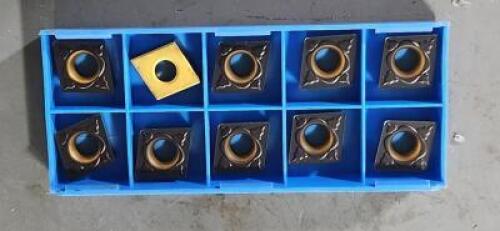 DESCRIPTION: (10) CARBIDE TURNING INSERTS BRAND/MODEL: BG KAISER 11.654.971 RETAIL$: $210.15 QTY: 10