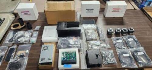 DESCRIPTION: (1) X-CARVE CNC MACHINE PARTS BRAND/MODEL: INVENTABLES INFORMATION: THIS INCLUDES; 4 100mm NEMA STEPPER MOTORS, CONTROL BOX, COMPONENT BO
