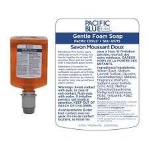 DESCRIPTION: (4) GENTLE FOAM SOAP BRAND/MODEL: PACIFIC BLUE #43715 INFORMATION: CITRUS SIZE: 1200 ML RETAIL$: $23.18 EA QTY: 4