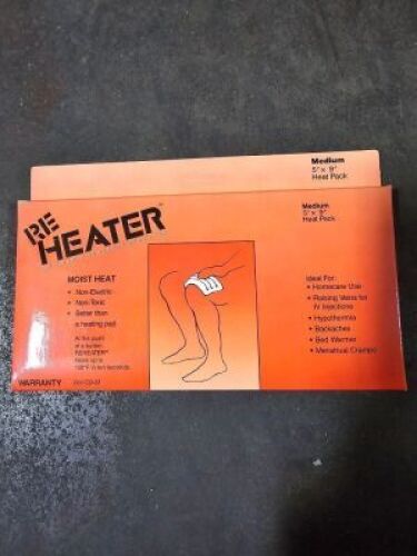 DESCRIPTION: (5) REUSABLE PORTABLE HEAT PACKBRAND/MODEL: RE HEATERSIZE: 5X9RETAIL$: $13.57 EAQTY: 5