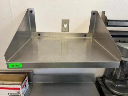 DESCRIPTION 24" HEAVY DUTY STAINLESS MICROWAVE SHELF. LOCATION KITCHEN QTY 1