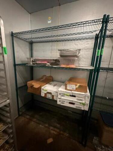 DESCRIPTION 60" X 24" FOUR TIER COATED WIRE RACK BRAND / MODEL: METRO SIZE 60" X 24" LOCATION KITCHEN QTY 1