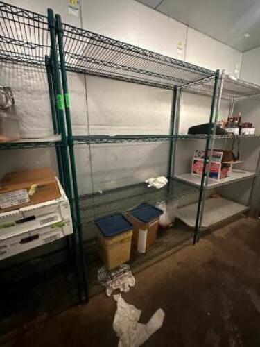 DESCRIPTION 60" X 24" FOUR TIER COATED WIRE RACK BRAND / MODEL: METRO SIZE 60" X 24" LOCATION KITCHEN QTY 1
