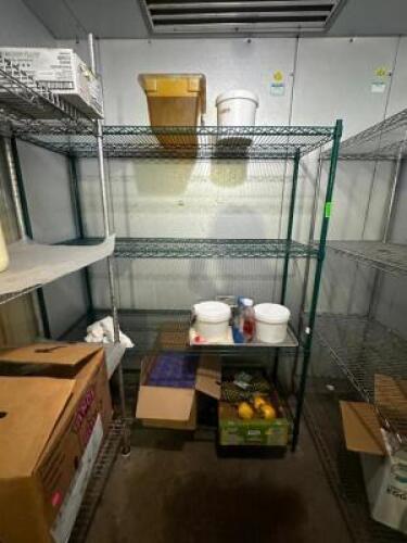 DESCRIPTION 60" X 24" FOUR TIER COATED WIRE RACK BRAND / MODEL: METRO SIZE 60" X 24" LOCATION KITCHEN QTY 1