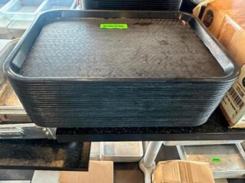 DESCRIPTION (24) BLACK CAFETERIA TRAYS THIS LOT IS: SOLD BY THE PIECE LOCATION SEATING QTY 24