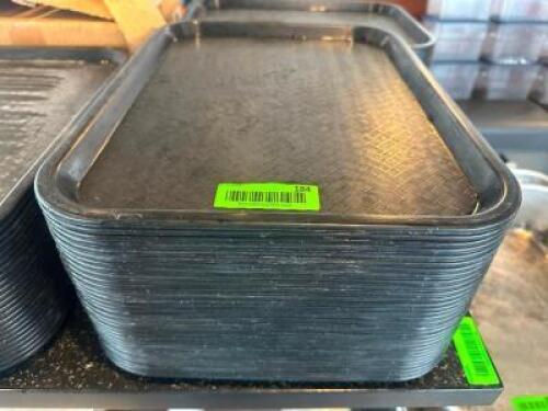 DESCRIPTION (24) BLACK CAFETERIA TRAYS THIS LOT IS: SOLD BY THE PIECE LOCATION SEATING QTY 24