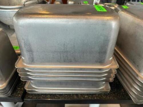 DESCRIPTION (6) 1/3 SIZE STAINLESS INSERTS ADDITIONAL INFORMATION 6" DEEP THIS LOT IS: SOLD BY THE PIECE LOCATION SEATING QTY 6