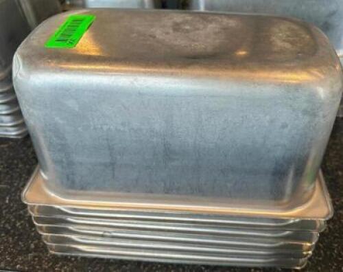 DESCRIPTION (6) 1/3 SIZE STAINLESS INSERTS ADDITIONAL INFORMATION 6" DEEP THIS LOT IS: SOLD BY THE PIECE LOCATION SEATING QTY 6