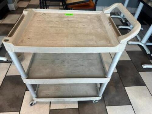 DESCRIPTION THREE TIER PLASTIC UTILITY CART LOCATION SEATING QTY 1