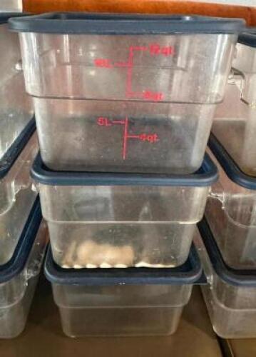 DESCRIPTION (3) 12 QT PLASTIC FOOD CONTAINERS W/ LIDS SIZE 12 QT THIS LOT IS: SOLD BY THE PIECE LOCATION SEATING QTY 3