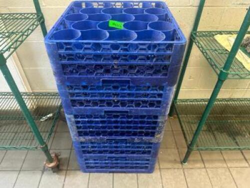 DESCRIPTION (5) ASSORTED BLUE PLASTIC GLASS RACKS THIS LOT IS: SOLD BY THE PIECE LOCATION KITCHEN QTY 5