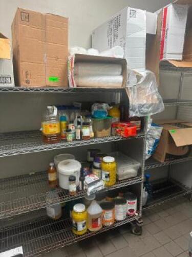 DESCRIPTION CONTENTS OF SHELF -ASSORTED FOOD PRODUCT THIS LOT IS: ONE MONEY LOCATION KITCHEN QTY 1