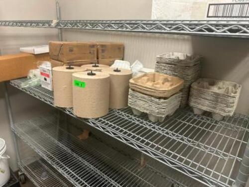 DESCRIPTION CONTENTS OF SHELF -ASSORTED PAPER PRODUCT THIS LOT IS: ONE MONEY LOCATION KITCHEN QTY 1